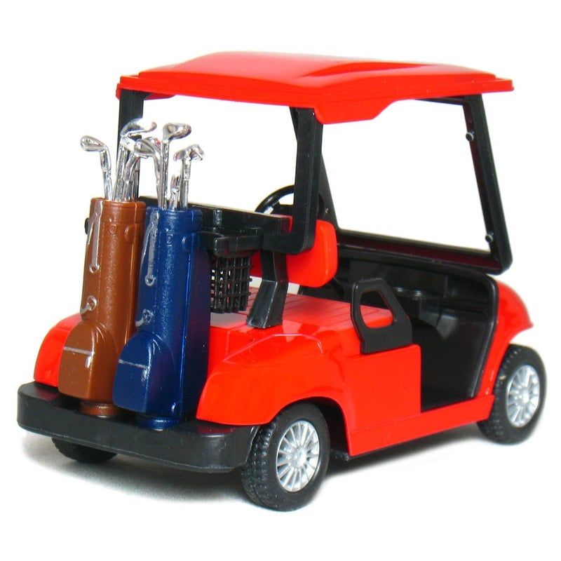 KinsFun - Golf Cart 4Â½" Die Cast Metal Model Pullback Action Toy (Red) - Image 3